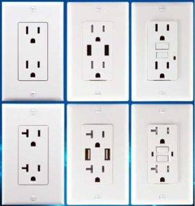 French, German and British wall sockets