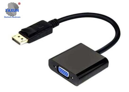 High Quality DP to VGA Adapter Cable Audio Dedicated Cable Compatible with Laptop, PC, TV, Projector, Black