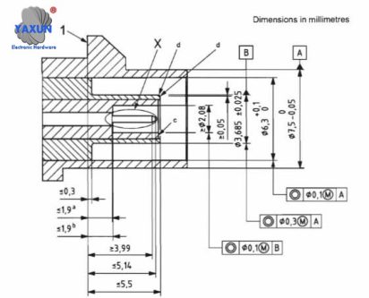 Interface dimensions of male connector