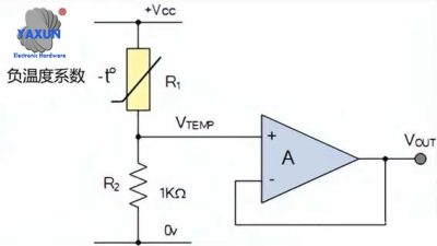 NTC temperature sensor working example diagram