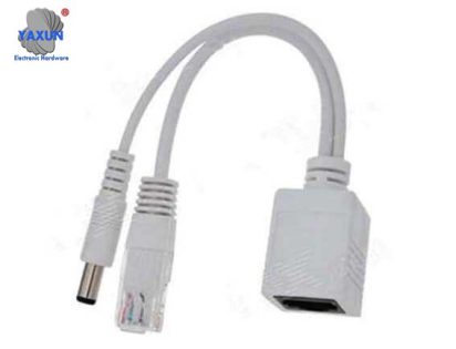 RJ45 Female to Male DC+RJ45 Power Supply Transmission Adapter Cable