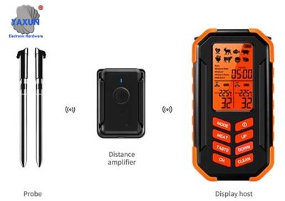 Wireless bluetooth temperature probe for grilled food