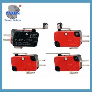 KW12-3 AC 250V 5A SPDT 1NO 1NC Micro Switch Normally Open Close Limit Switch with Roller Lever Arm Black