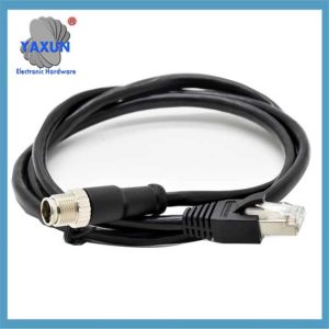 Waterproof round m12-4 Pin to RJ45 with network cable signal transmission connector