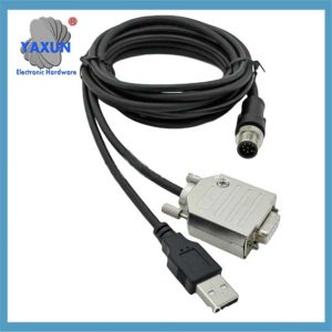 M12 aviation plug cable to DB9 shell female + USB male 2725 connection cable